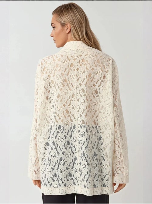 Veste à manches longues en dentelle florale collection pika hiccup - Kiabi Veste à manches longues en dentelle florale collection pika hiccup - Kiabi