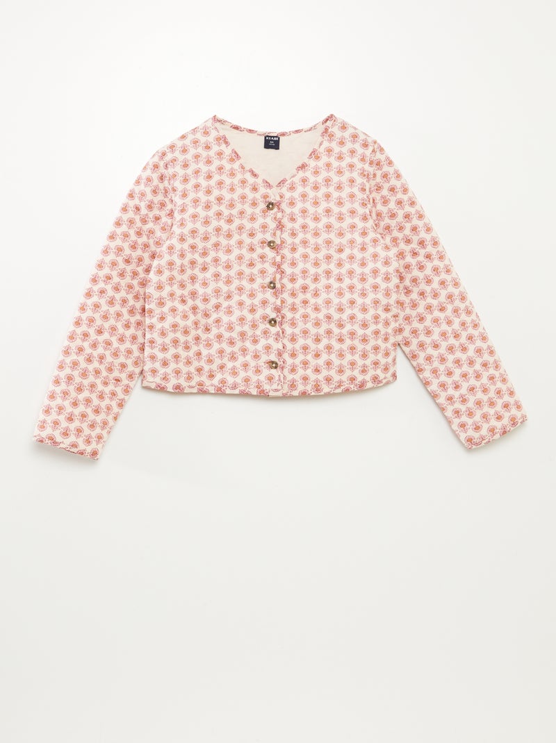 Veste à manches longues en voile de coton ROSE - Kiabi