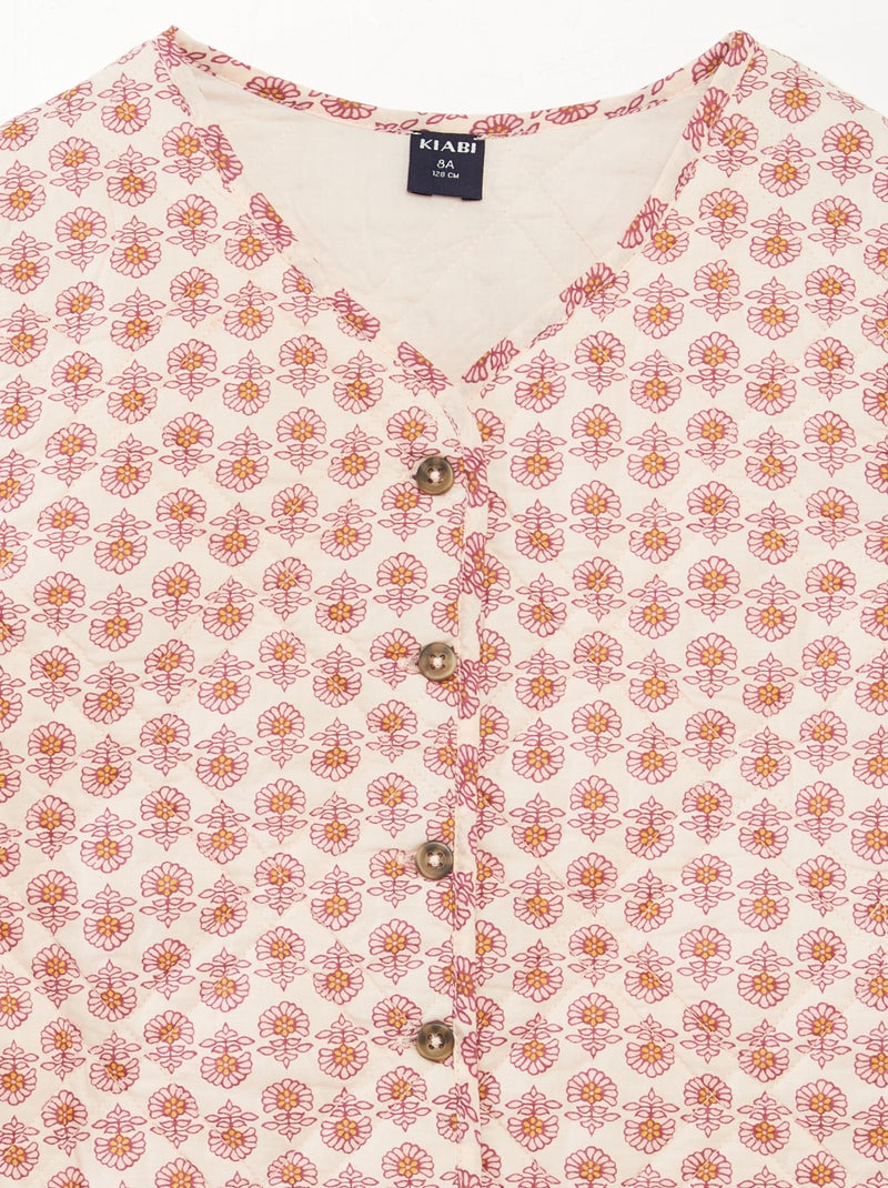 Veste à manches longues en voile de coton ROSE - Kiabi