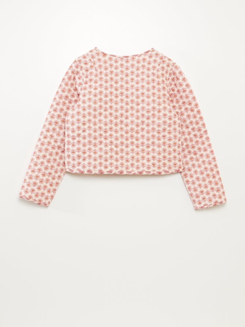 Veste à manches longues en voile de coton ROSE - Kiabi