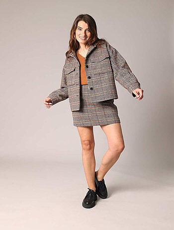 Veste à motif pied-de-poule 'Deeluxe'