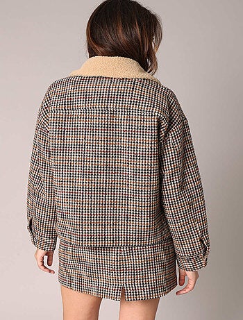 Veste à motif pied-de-poule 'Deeluxe'