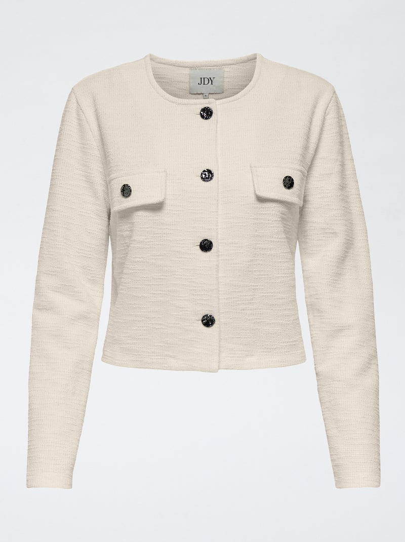 Veste à ouverture boutonnée et poches poitrines Beige - Kiabi