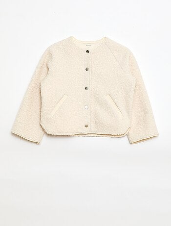 Veste à pressions effet moutonné