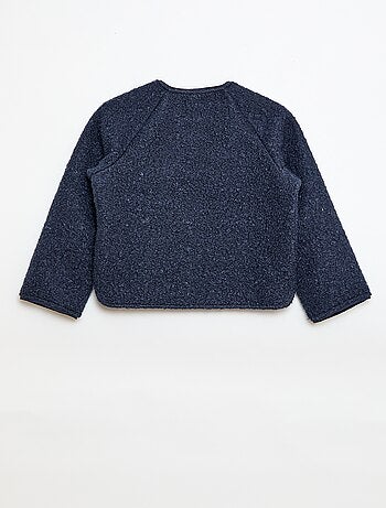 Veste à pressions effet moutonné