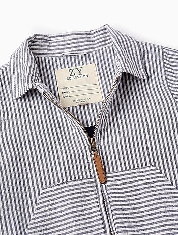 Veste à Rayures en Coton