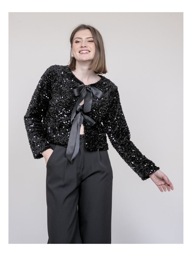 Veste à sequins UCHADA Noir - Kiabi