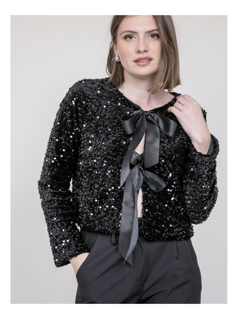 Veste à sequins UCHADA Noir - Kiabi
