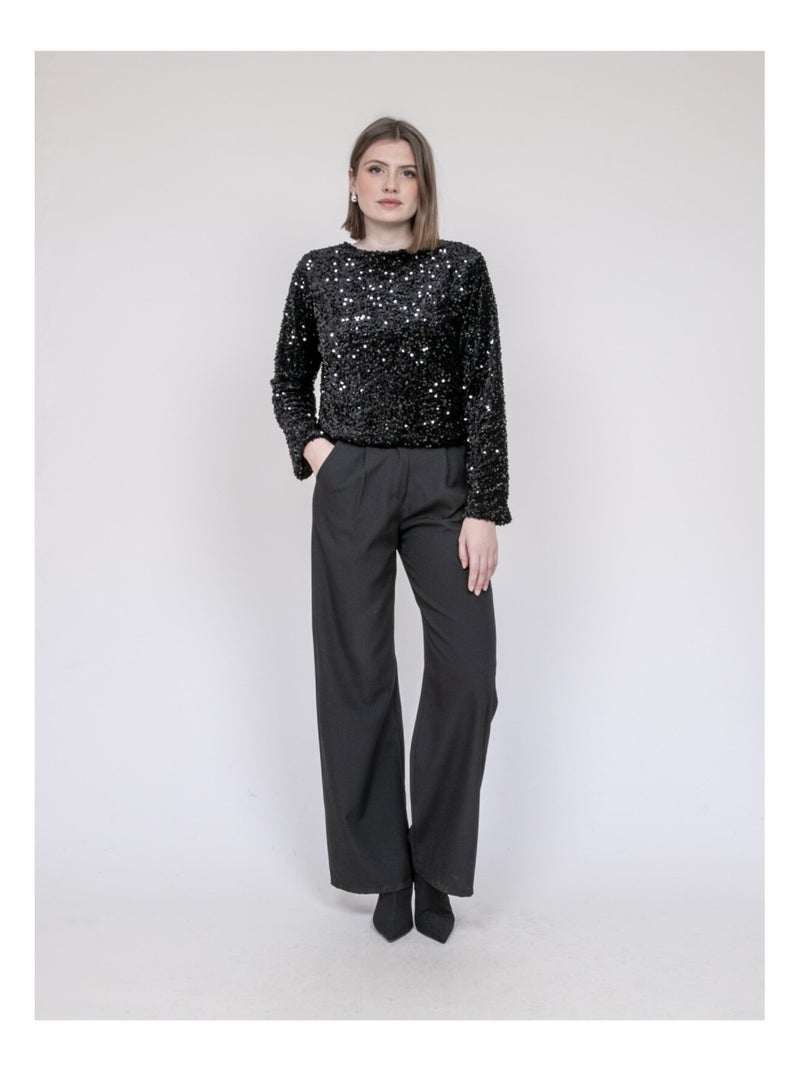 Veste à sequins UCHADA Noir - Kiabi