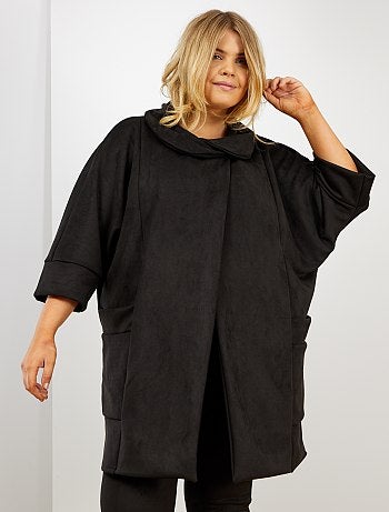 Veste aspect daim avec col loose