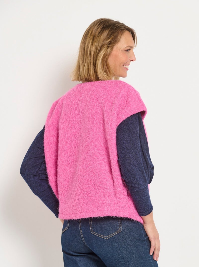 Veste aspect laineux sans manches Rose fushia - Kiabi
