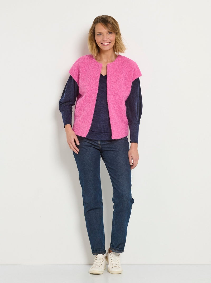 Veste aspect laineux sans manches Rose fushia - Kiabi