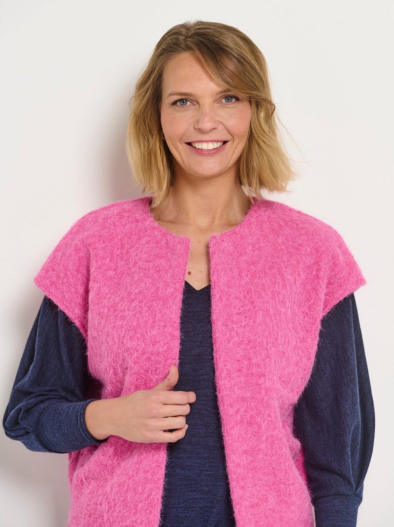 Veste aspect laineux sans manches Rose fushia - Kiabi