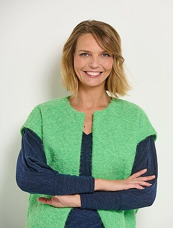 Veste aspect laineux sans manches