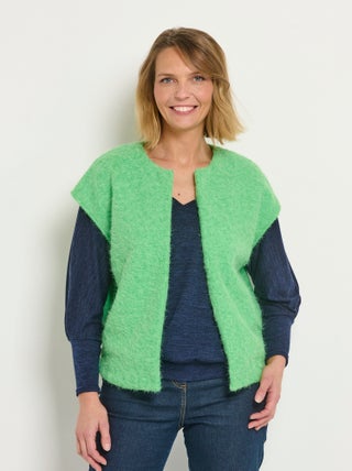 Veste aspect laineux sans manches