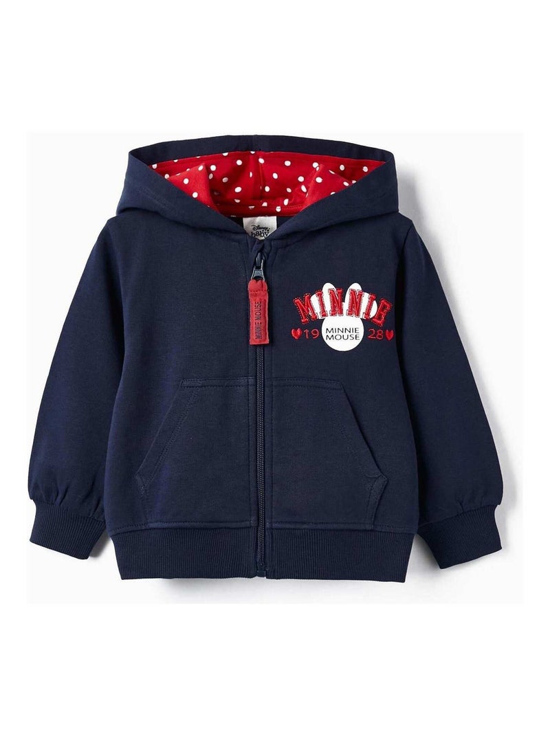 Veste avec capuche et bouclé pour bébé fille 'Minnie'   MINNIE Bleu foncé - Kiabi