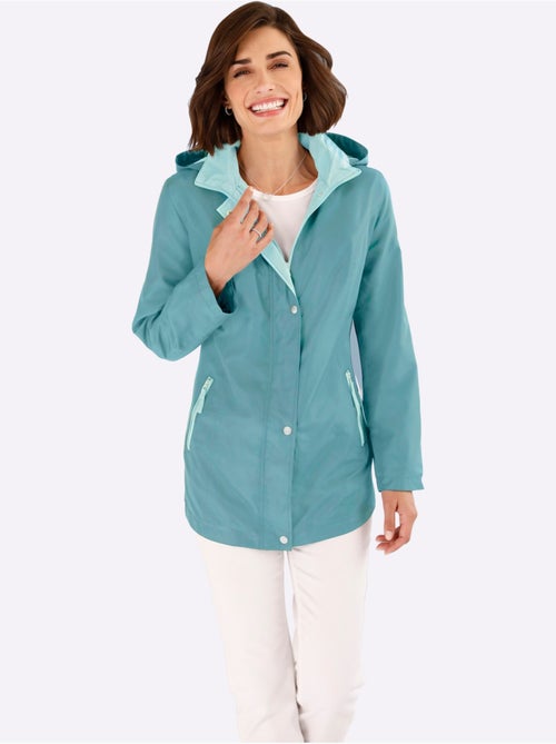 Veste avec capuche et boutons pression à fermeture éclair - Taille standard - Moda Vilona - Kiabi