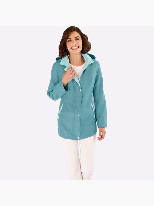 Veste avec capuche et boutons pression à fermeture éclair - Taille standard - Moda Vilona - Kiabi