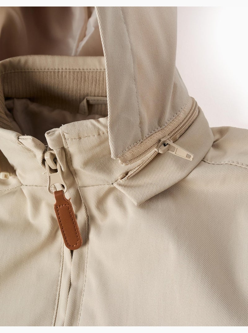 Veste avec doublure et capuche amovible Beige clair - Kiabi
