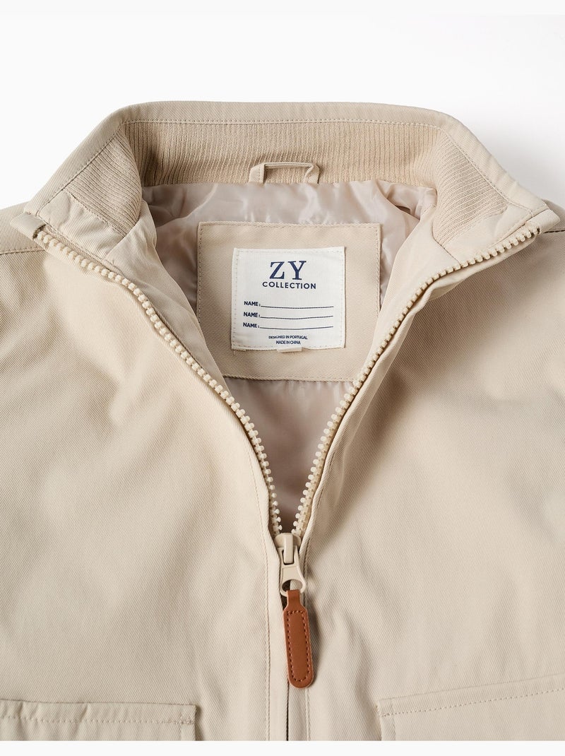 Veste avec doublure et capuche amovible Beige clair - Kiabi
