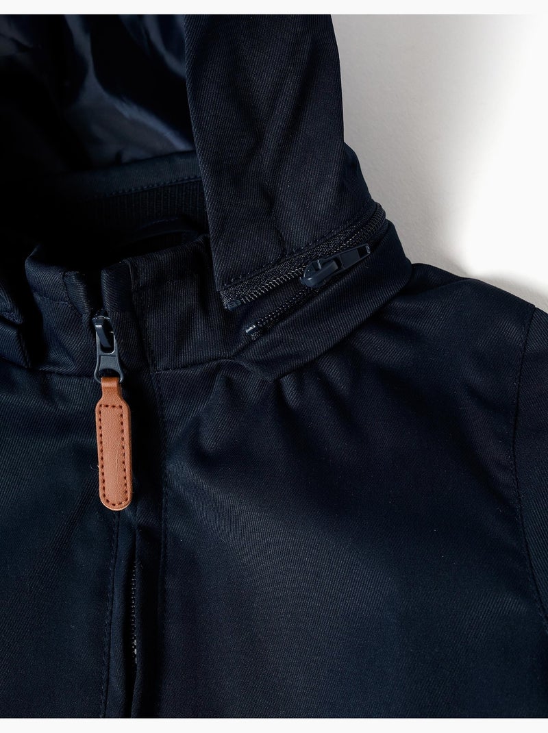 Veste avec doublure et capuche amovible Bleu Bleu - Kiabi