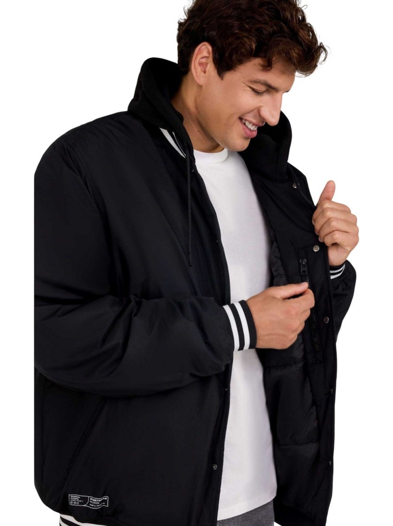 Veste baseball motif/style rayures contrastées - minoti Noir - Kiabi