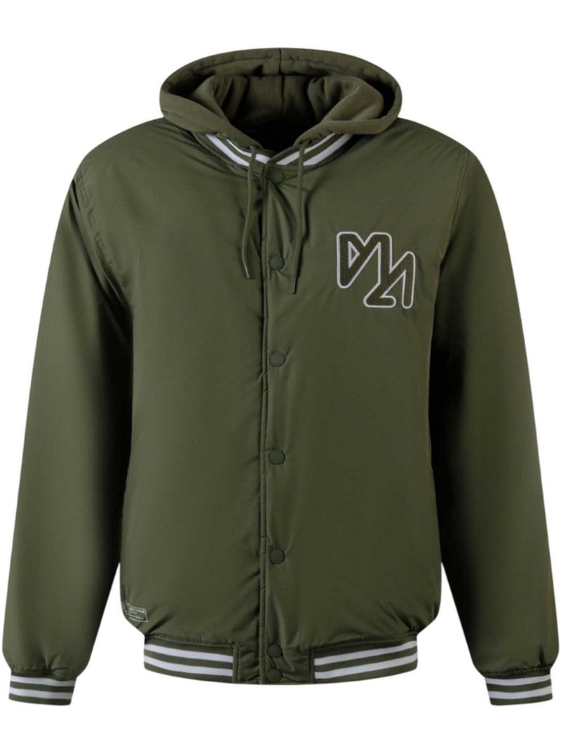 Veste baseball motif/style rayures contrastées - minoti Vert kaki - Kiabi