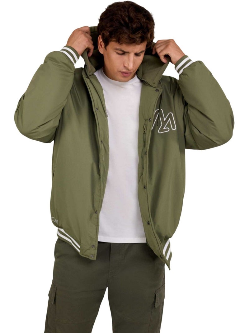 Veste baseball motif/style rayures contrastées - minoti Vert kaki - Kiabi