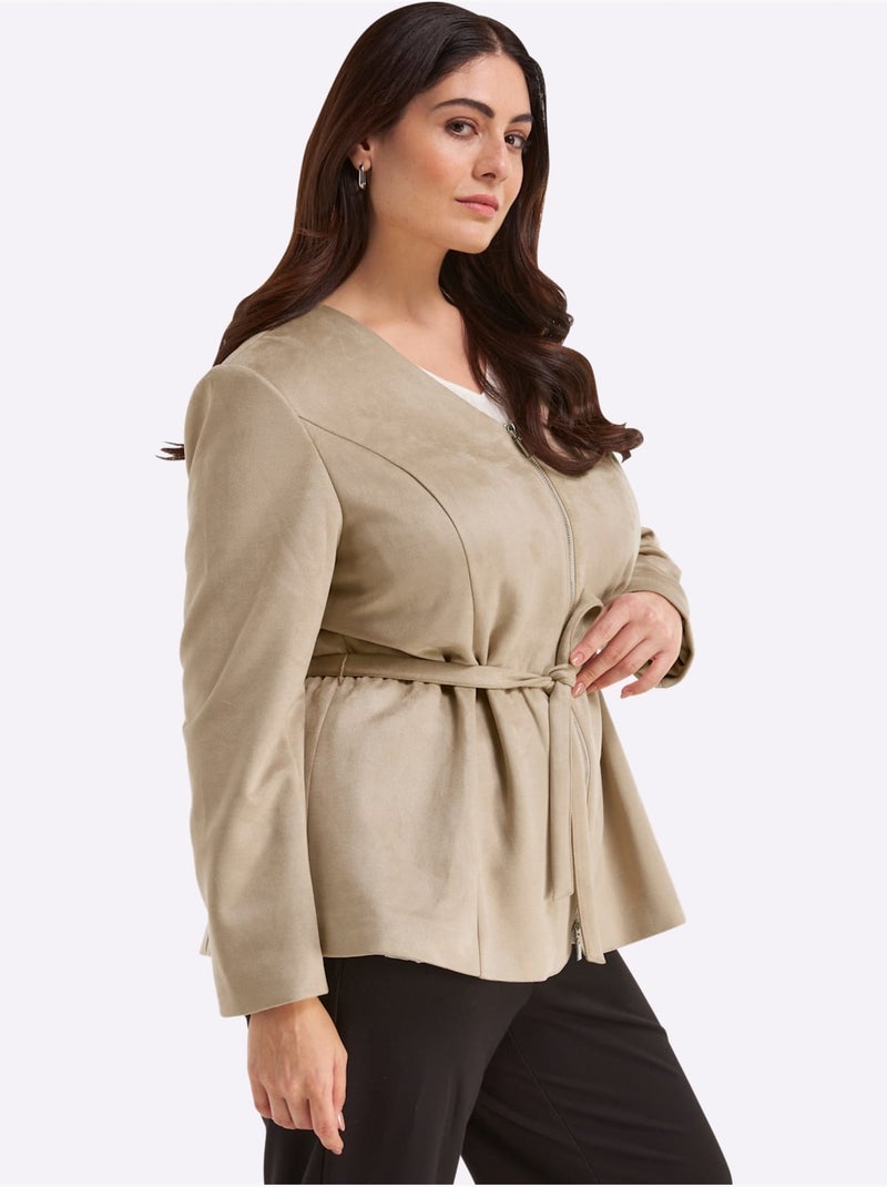 Veste Basque Affinante - Taille Standard - Sheego Beige - Kiabi