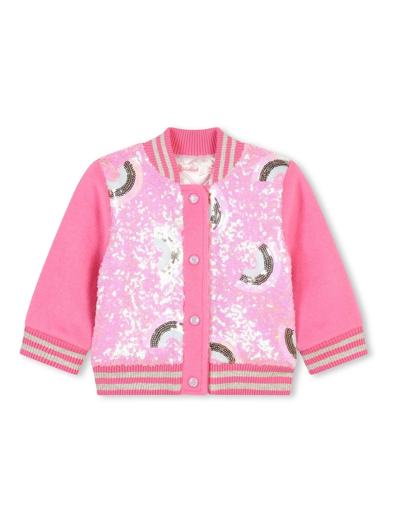 Veste bébé à sequins Rose - Kiabi