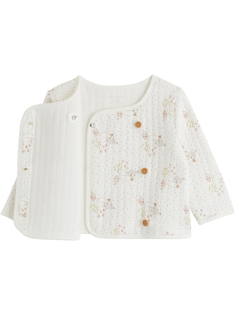 Veste bébé en molleton doucette Ecru - Kiabi