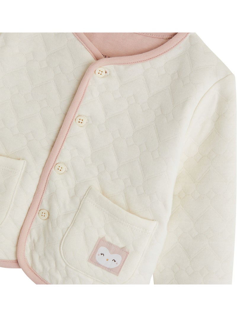 Veste bébé en molleton miette Ecru - Kiabi