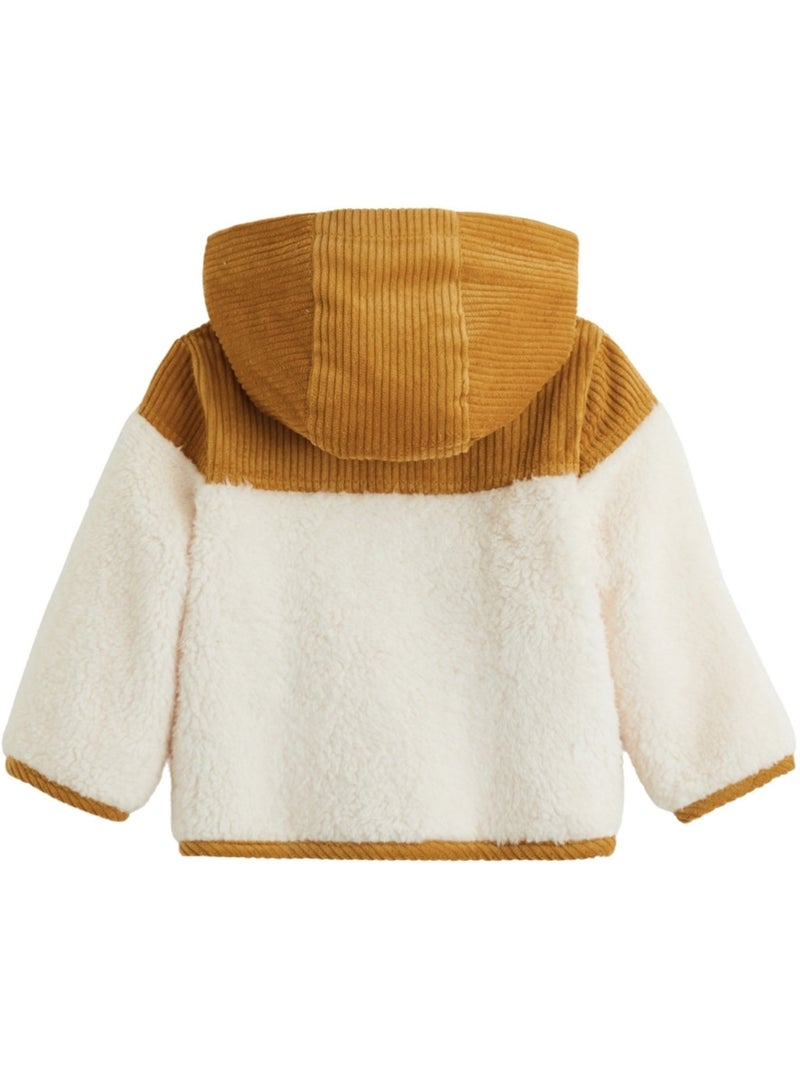 Veste bébé intérieur polaire avec capuche Charly Camel - Kiabi