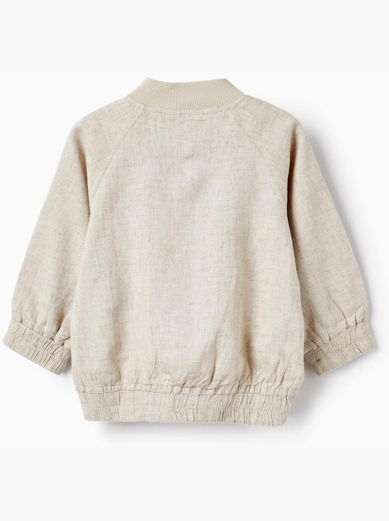 Veste beige de style bomber pour bébé garçon. Matière en mélange de lin et viscose CÉRÉMONIE Beige - Kiabi