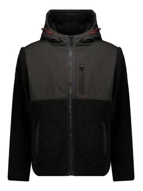 Veste bi-matière zippée à capuche  'Deeluxe' - Kiabi