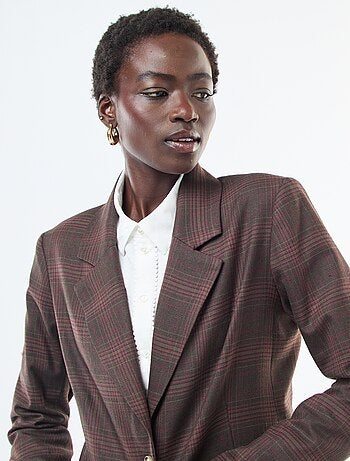Veste blazer à carreaux