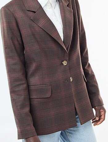 Veste blazer à carreaux