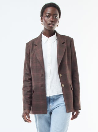 Veste blazer à carreaux