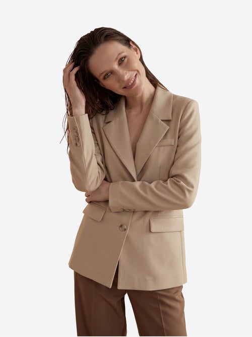 Veste blazer à col châle et boutons my fashion - Kiabi Veste blazer à col châle et boutons my fashion - Kiabi