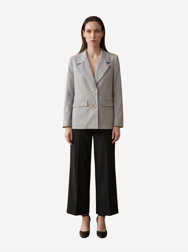 Veste blazer à col châle et boutons my fashion Gris clair - Kiabi