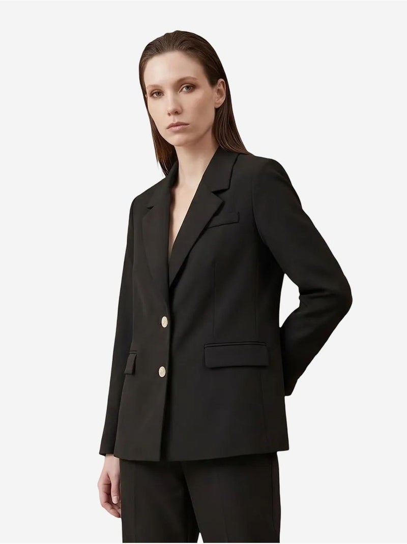 Veste blazer à col châle et boutons my fashion Noir - Kiabi