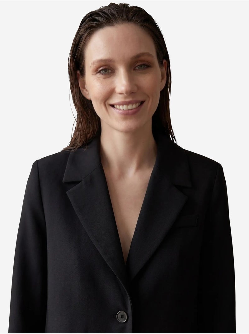 Veste blazer à col châle et boutons my fashion Noir - Kiabi