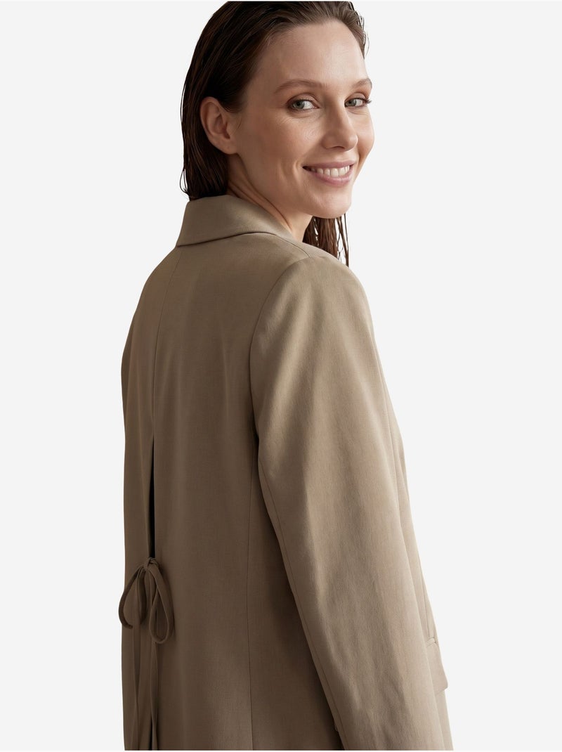 Veste blazer à col châle et boutons my fashion Sable - Kiabi