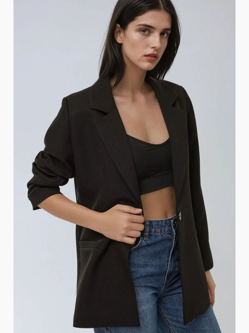 Veste blazer à doublure léopard hiccup Noir - Kiabi