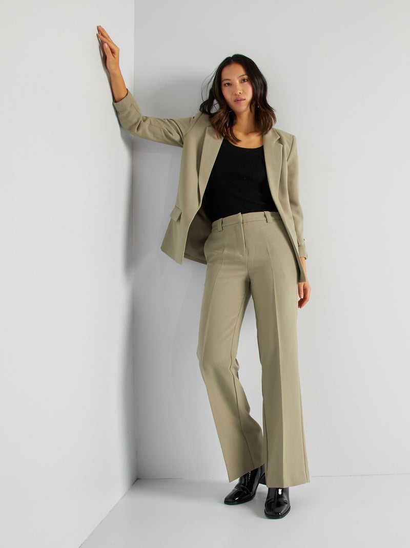 Veste blazer avec manches retroussées Vert - Kiabi