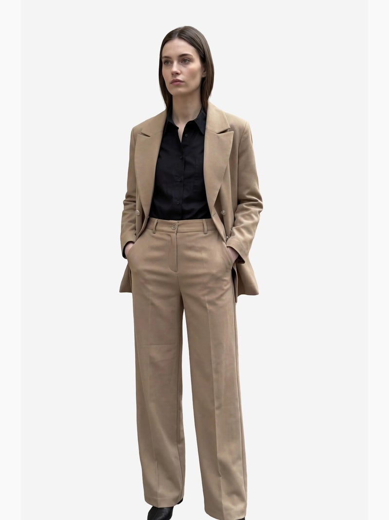 Veste blazer boutonnée pour femme my fashion Camel - Kiabi