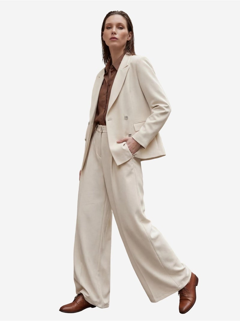 Veste blazer boutonnée pour femme my fashion Crème - Kiabi
