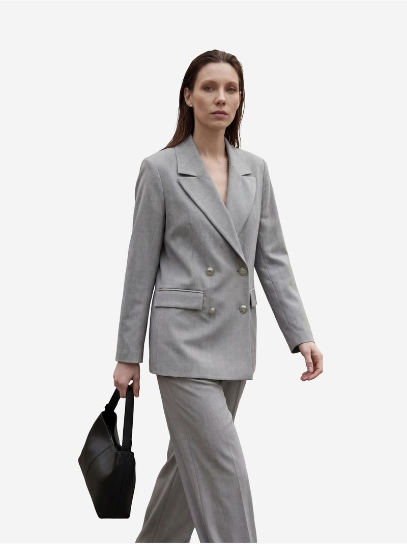 Veste blazer boutonnée pour femme my fashion Gris - Kiabi