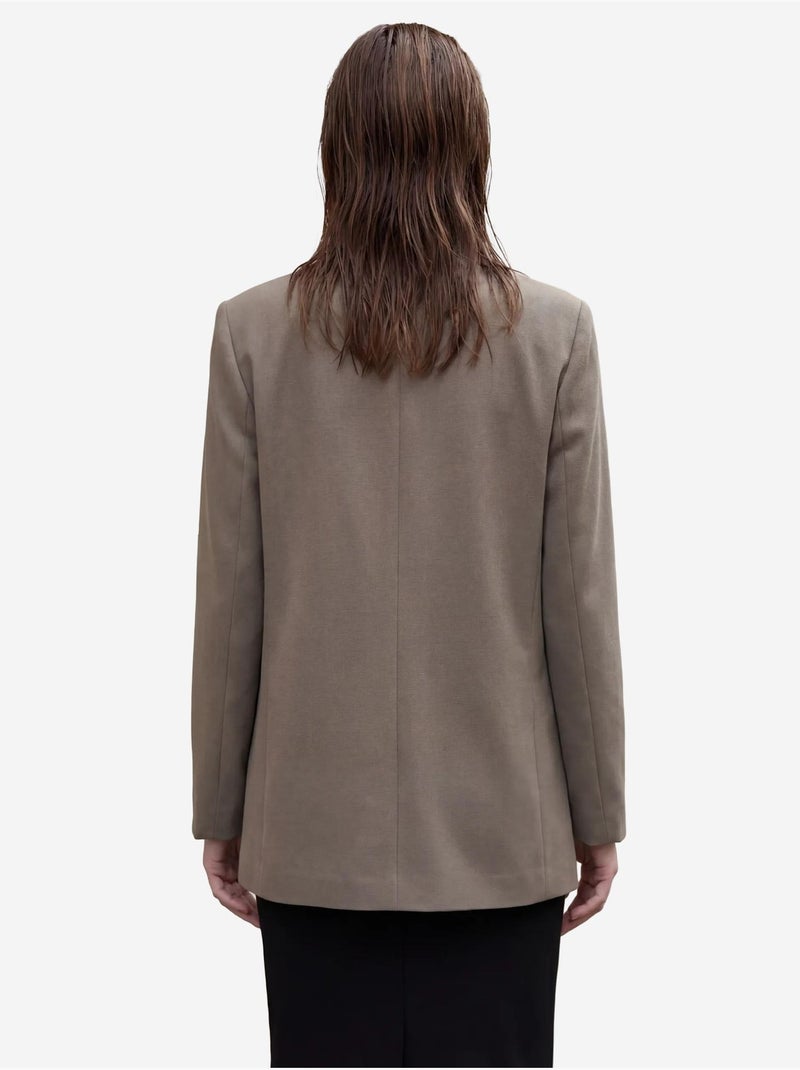Veste blazer boutonnée pour femme my fashion Kaki - Kiabi