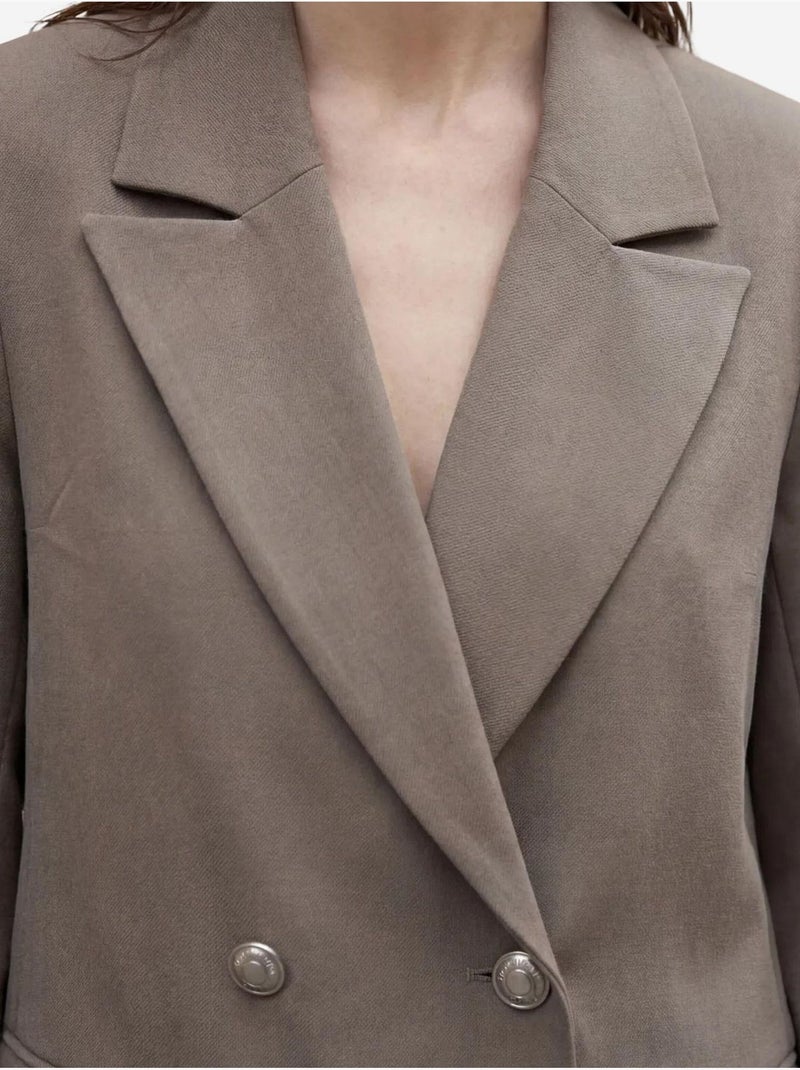 Veste blazer boutonnée pour femme my fashion Kaki - Kiabi